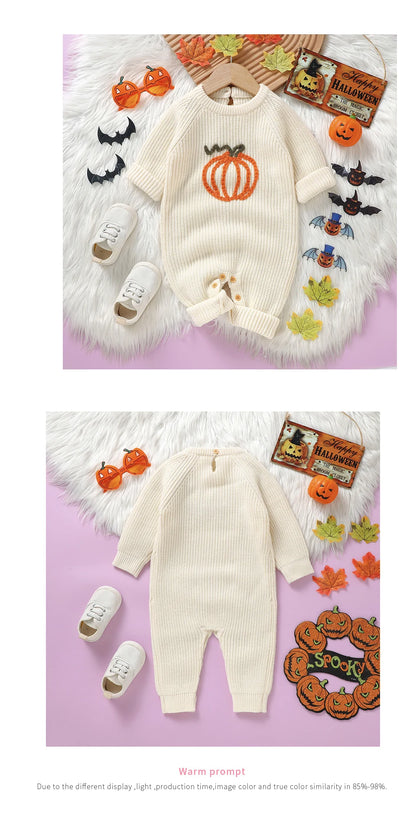 Halloween Infant Toddler Boys Girls Rompers Jumpsuits Winter Long Sleeve Knit Newborn Outwear Playsuits Costume Children Clothes