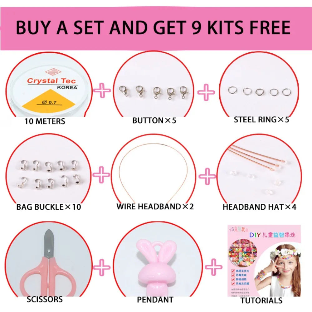 Arts Crafts DIY Handmade Beaded Kit DIY Handmade DIY Making Beads Kit Colorful Kawaii Kit for Make Bracelets Beads Girl Gift