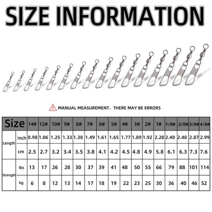 50Pcs/ Box Brass Barrel Fishing Swivel Solid Rings Fishing Pin Line Connector Fishhook with Interlock Snap Swivels Tackle Tool