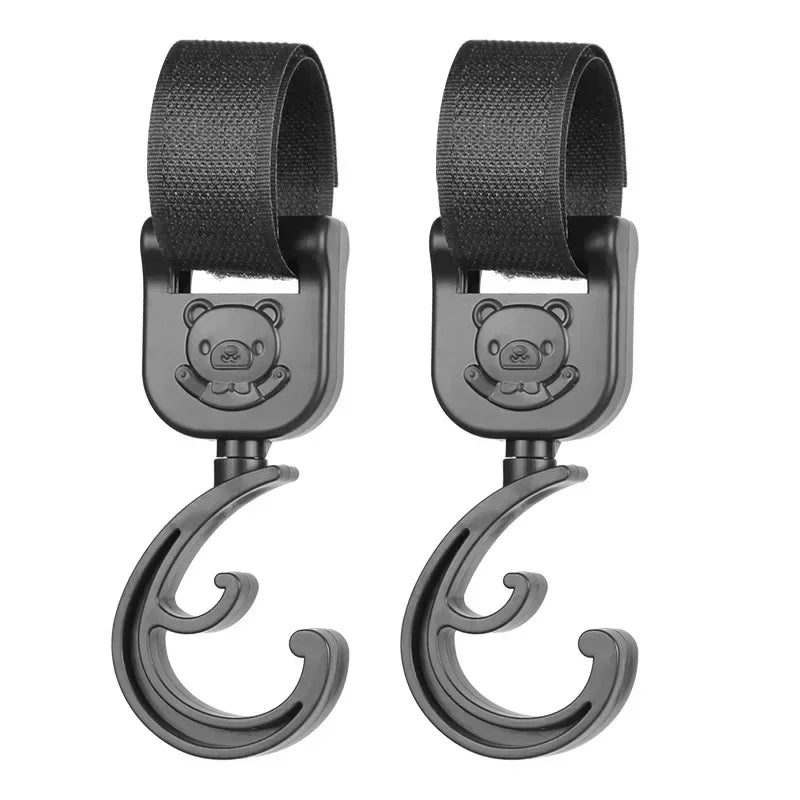 Universal Outdoor Stroller Accessories Baby Pram Hooks Rotate Hanging Bag 360 Degree Cart Organizer Storage Bag Hanger
