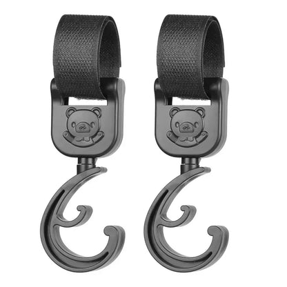 Universal Outdoor Stroller Accessories Baby Pram Hooks Rotate Hanging Bag 360 Degree Cart Organizer Storage Bag Hanger