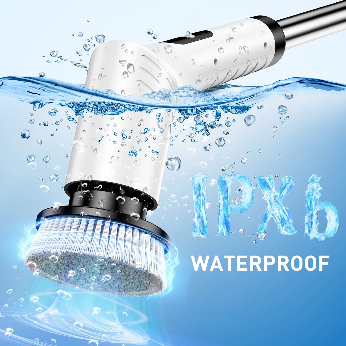 Electric cleaning brush, waterproof long-handle, multi-functional household floor brush, electric brush, floor scrubber