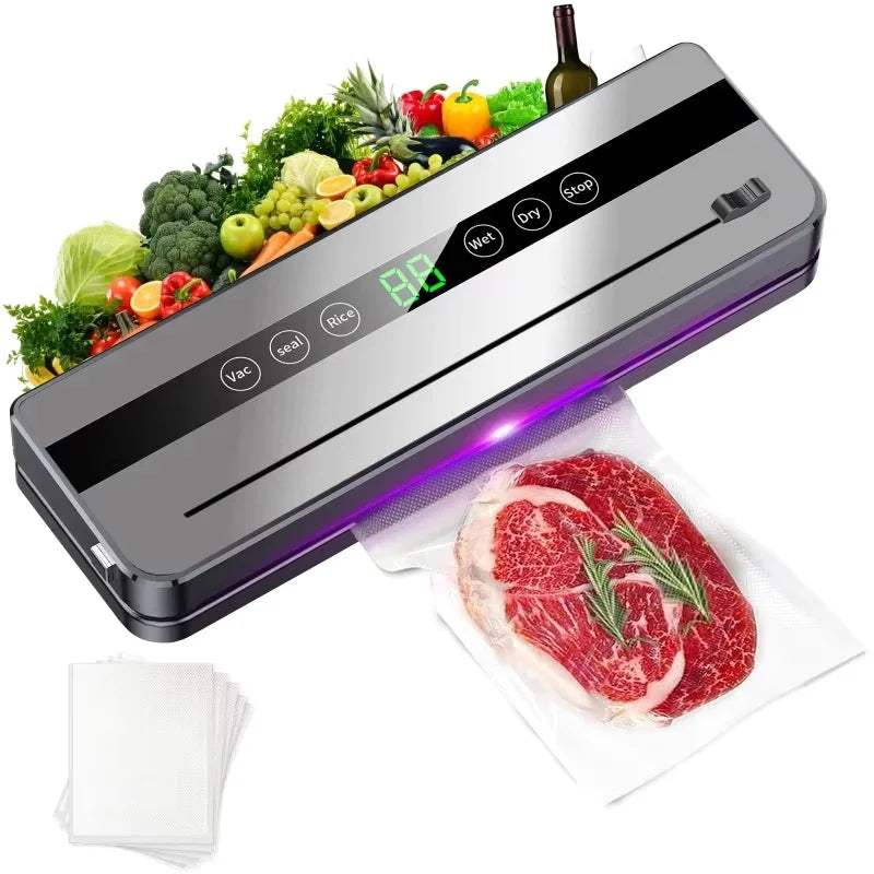 Electric Vacuum Sealer Built-in Cutter Kitchen Food Storage Seal Touch Button Dry/Wet Food Sealing Vacuum packaging machin