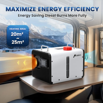 Hcalory HC2-H 8KW All-in-One Diesel Air Parking Heater DC12V/24V Portable Diesel Heater 0.12-0.45 L/h with Smart App Control & 220-240V Adapter