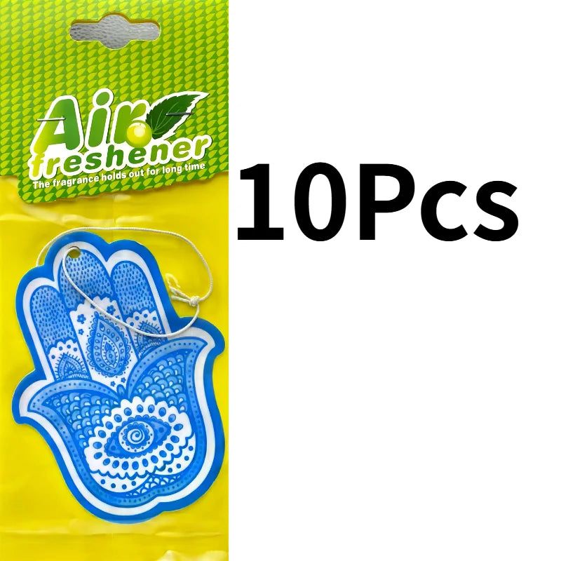 Hamsa Hand Pattern Hanging Car Air Freshener Assorted Fragrance Paper Scent Cards 5‑40 Pcs