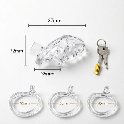 New Sissy Simulation Vagina Chastity Cock Cage Sex Toy with 4 Size Cock Ring Bdsm Penis Urethral Lock Adult Toy for Men