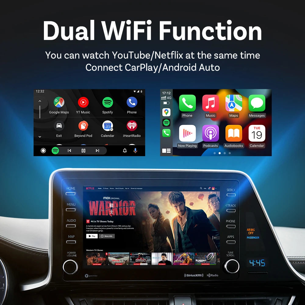 OTTOCAST Play2Video Pro Ai Box Pro Built in YouTube Netflix IPTV Video Box Wired to Wireless CarPlay Android Auto Adapter