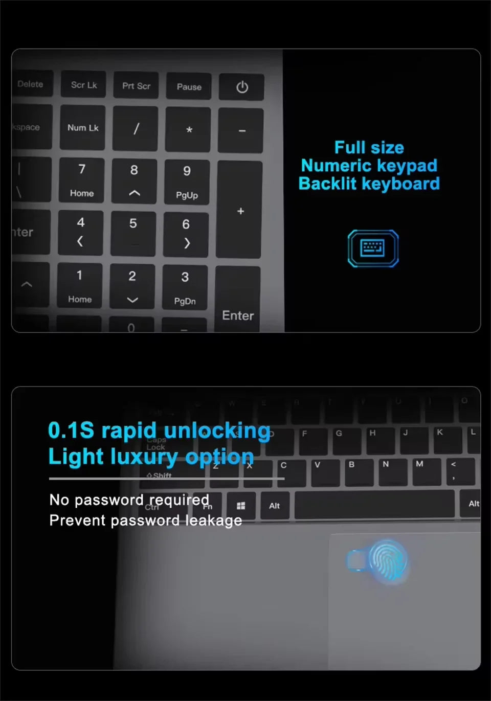 15.6' Windows 11 Pro Laptops Intel Core I9-10980HK 16GB RAM 1TB SSD Office Gamer Study Notebook Computer PC