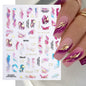 1PCS Marbled Nail Sticker 3D Abstract Lines Sticker Nail Art Supplies Nail Decals Y2K Laser Butterfly Ladies Nail Art Decoration