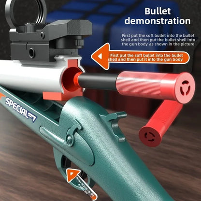 S686 Throwing Shell Toy Gun Soft Bullet Airsoft Launcher Outdoor Sports CS Game Fun Pistol Toy Gift for Boys