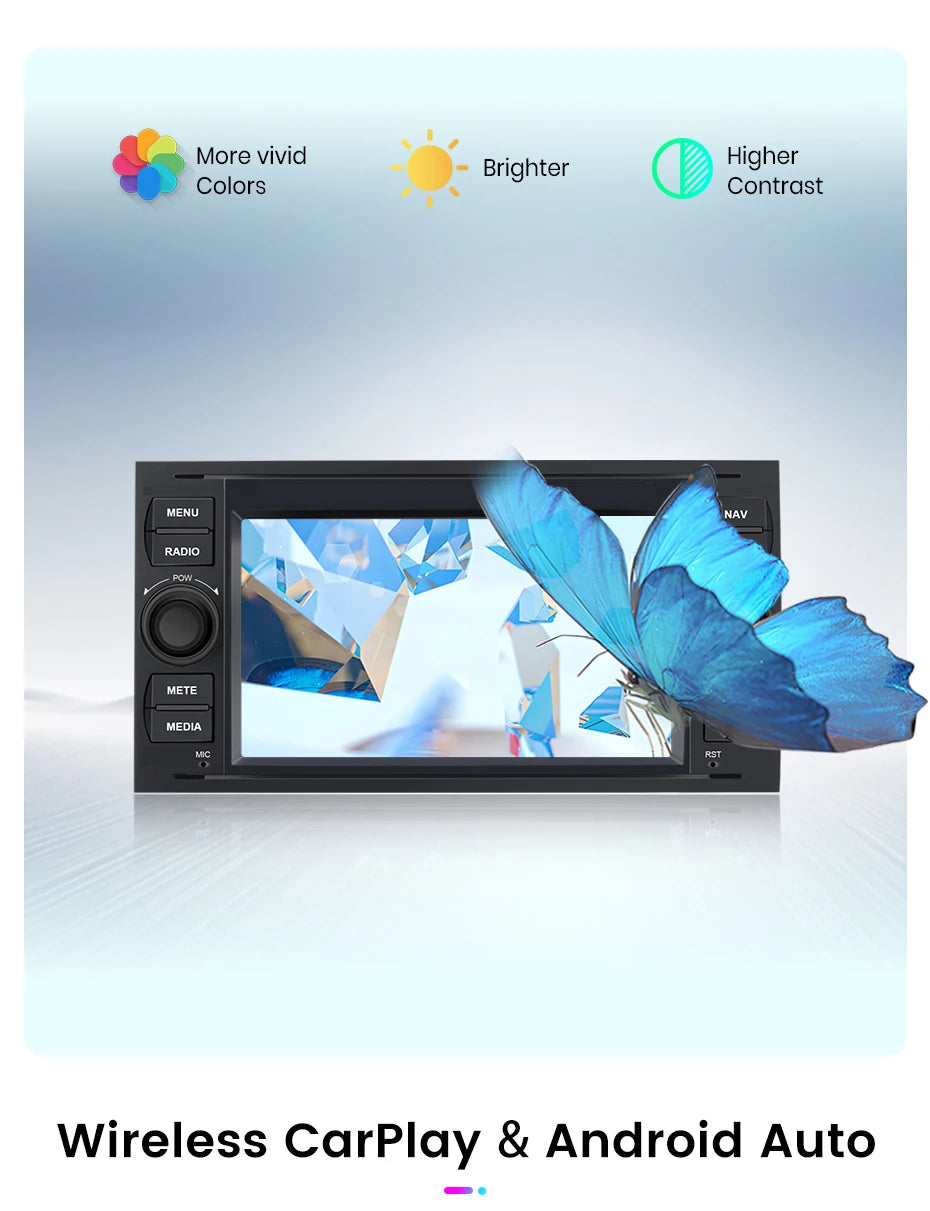 Junsun CarPlay Android Auto Radio for Ford Focus Mondeo Fiesta Transit Kuga C-Max S-Max Galaxy GPS Car Multimedia 2din autoradio