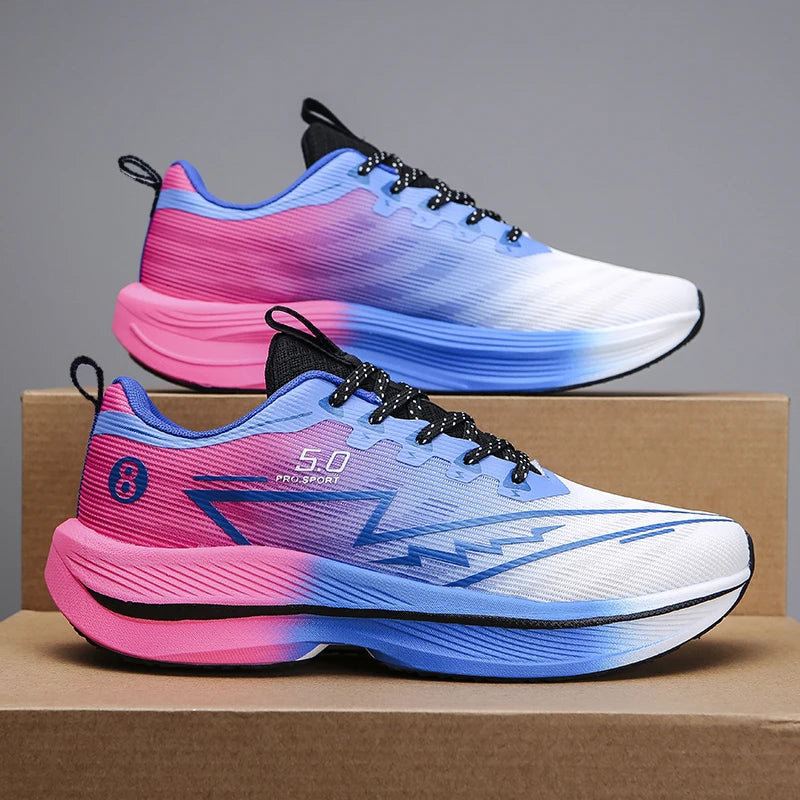 Brand Men's Carbon Plate Running Shoes Soft Cushion Shock Absorbing Sports Shoes Unisex Sneakers Light Anti-Slip Training Shoes