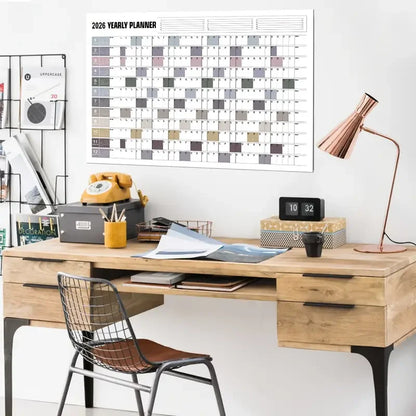 2026 Wall Calendar Planner - Full Year View Calendar 2026, Year Wall Planner 2026 with stickers and Double-Sided Round Stick