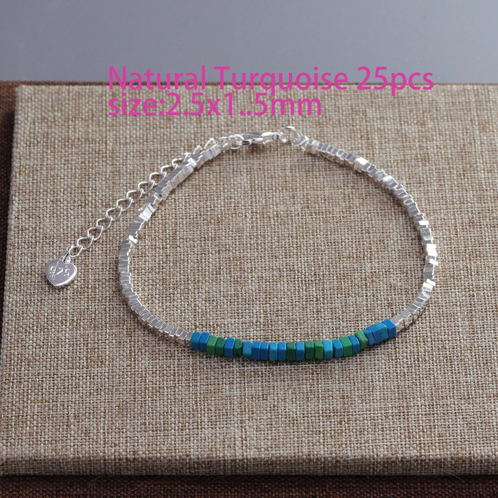 VENTFILLE 925 Sterling Silver Line Extremely Fine Bracelet for Women Love Haert Bead Korean Ins Sweet Jewelry Gift Dropshipping