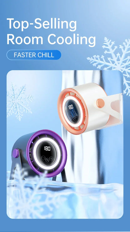 TINSOL 1800mAH Portable Electric Fan with Ambient Light Turbo Mute Electric Fan Desktop Wall Mount Ceiling Air Cooler