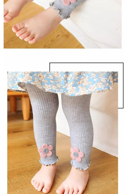 Baby Leggings for Spring and Autumn Cotton Children's Adjustable Pants Baby Girls Look Good Long Pants for Outerwear Clothing