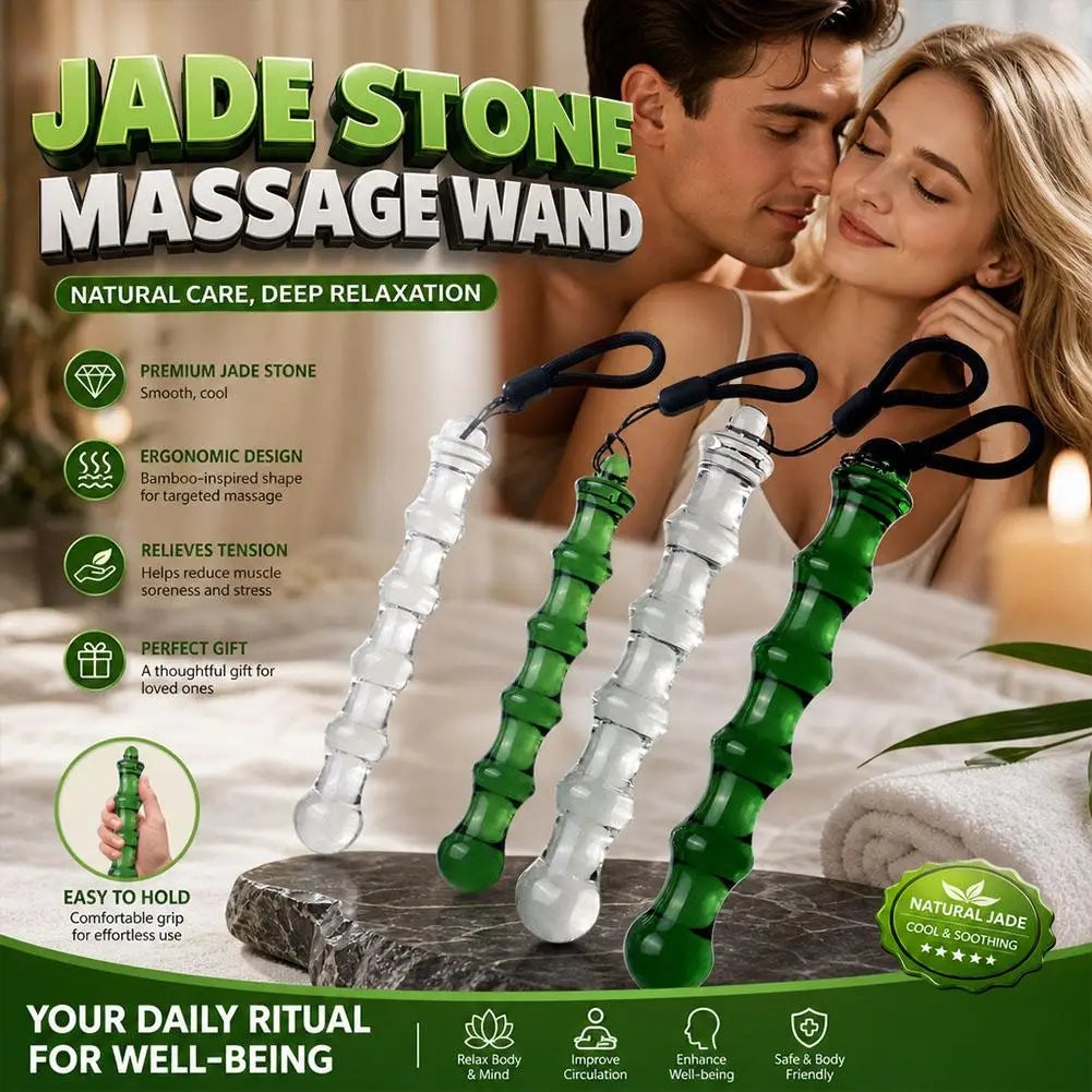 Massage Stick Smooth Thornless Meridian Acupoint Sticks Muscle Relaxation Suitable For Shoulders Neck Hips Jade Massager