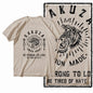 G41 Beige Vintage 100% Cotton Tiger Printed Men's T-shirt |  Streetwear Big Size Cool O-neck men's Tee Tshirt