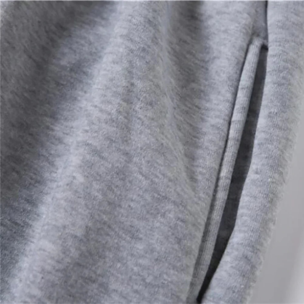 Men's Boston print hooded sweatshirt and sweatpants soft and comfortable thin velvet warm sweatpants set autumn and winter