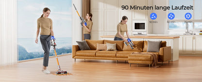 90 Min Laresar V7S 75000PA 650W Cordless Vacuum Cleaner Handheld Long Runtime Removable Battery Smart Display Home Appliance