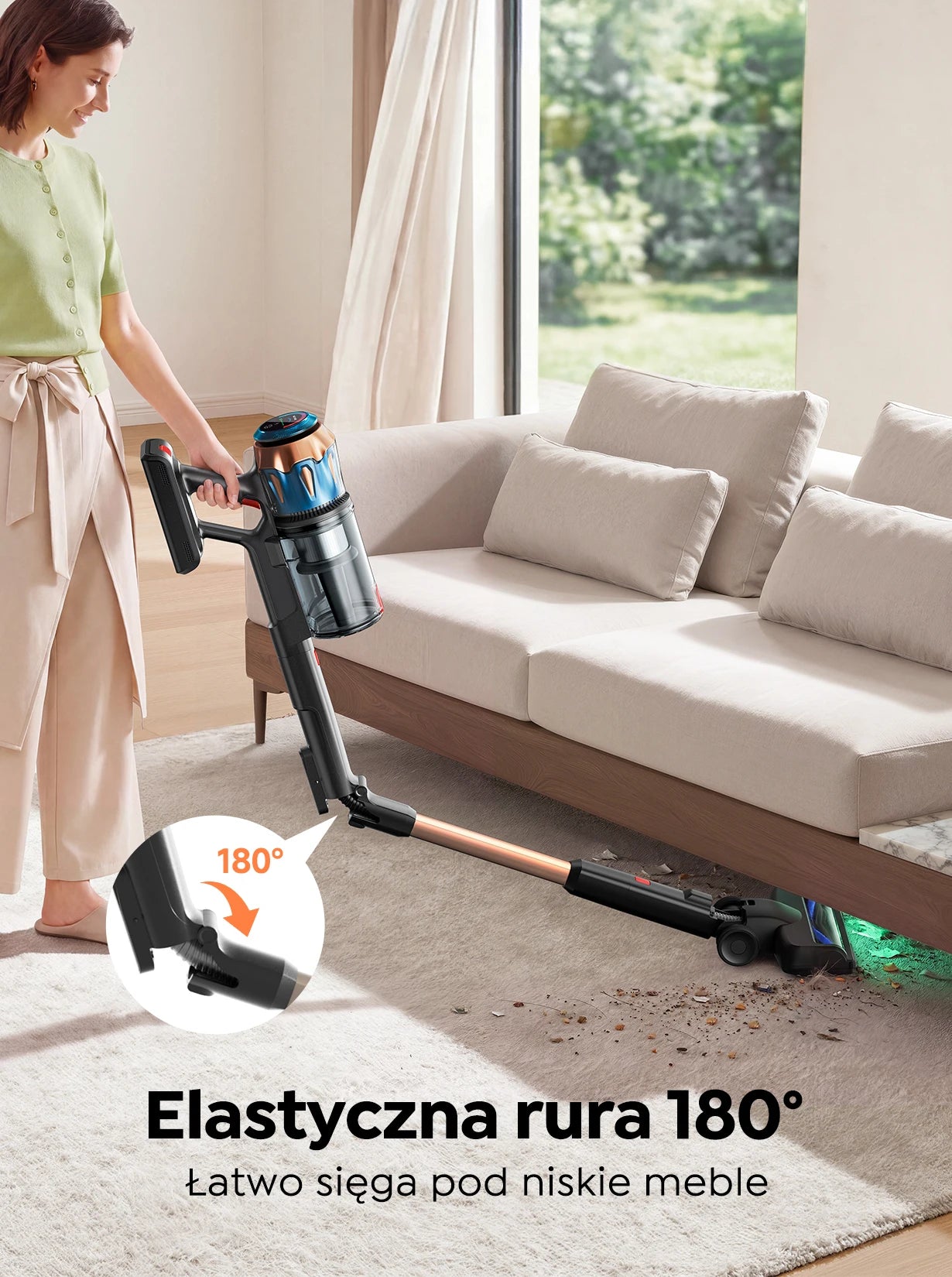 BUTURE S20 Cordless Vacuum Cleaner, 75KPa 650W Powerful Suction, 90 Min Runtime, Freestanding Charging Dock, Removable Battery, Smart Display Stick Vacuum for Pet Hair, Carpets and Hard Floors