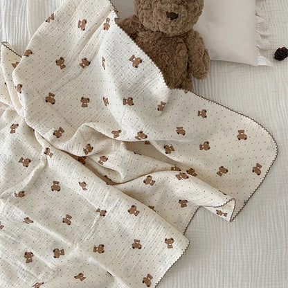 Baby Blanket Floral Soft Cotton Muslin Newborn Swaddle Wrap Receiving Blanket Quick Dry Bath Towel Baby Stroller Cover