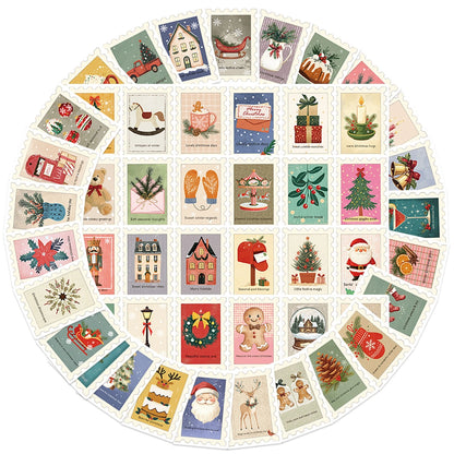 10/30/50Pcs Vintage Christmas stamps Stickers For Suitcase Skateboard Laptop Luggage Phone Car Styling DIY Decal Pegatinas