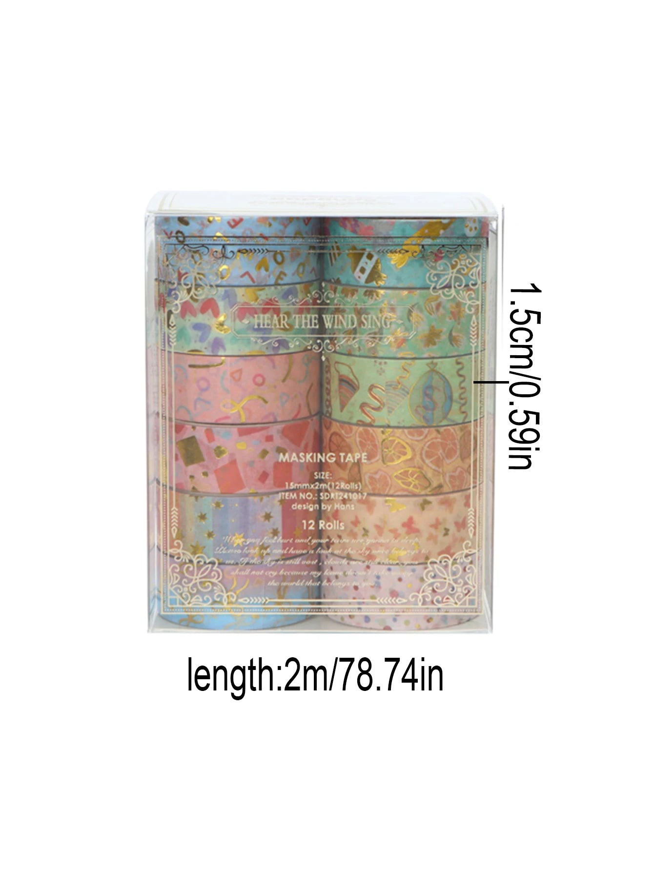 Creative Floral Hot Foil Washi Tape Set,12 Rolls Decorative Masking Tape for Scrapbooking,Journaling,DIY Gift Supplies