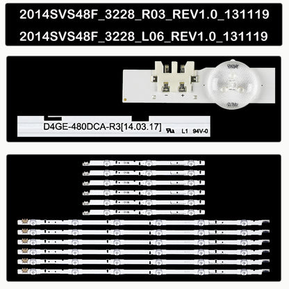 12pcs/ set LED Backlight For LH48DBDPLGC 2014SVS48F UA48J5088AC UE48H6400 BN96-30453A D4GE-480DCA-R3 D4GE-480DCB-R3 UE48H6500