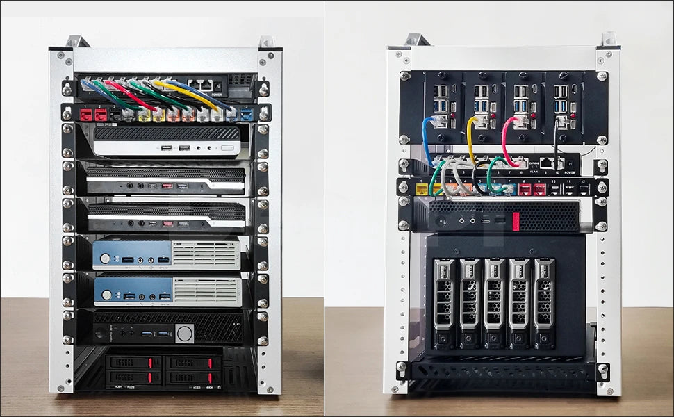 DeskPi RackMate T1-Plus Rackmount, 10-inch 8U Server Cabinet for Network, Servers, Audio and Video Equipment