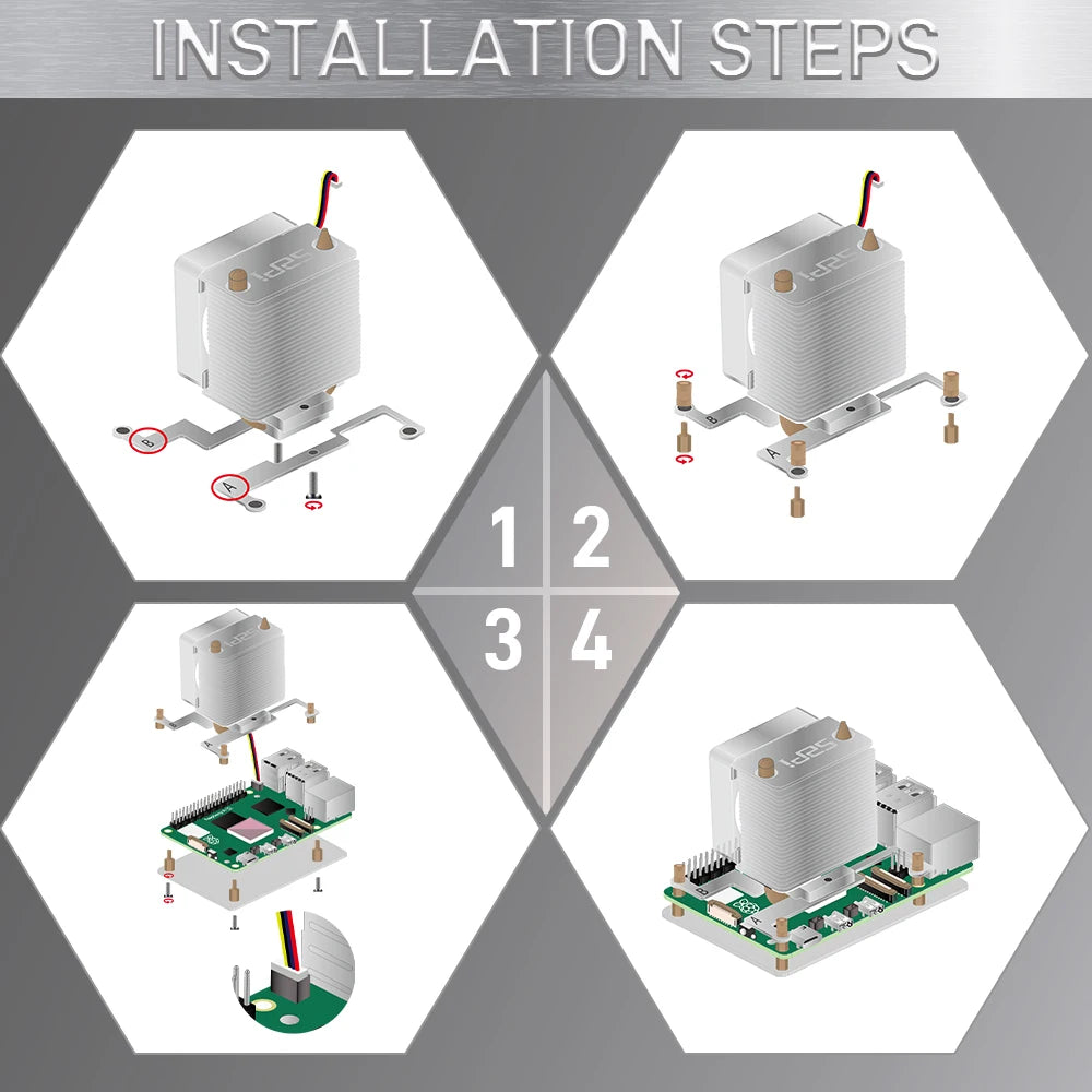 GeeekPi Raspberry Pi 5 Cooler Raspberry Pi 5 ICE-Tower Cooler CPU RGB LED Light Cooling Fan