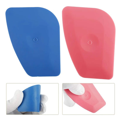 2Pcs Soft Blue Squeegee Hard Pink Scraper Car Vinyl Wrap Tools Auto Foil Corner Trim Window Tint Installation Tools