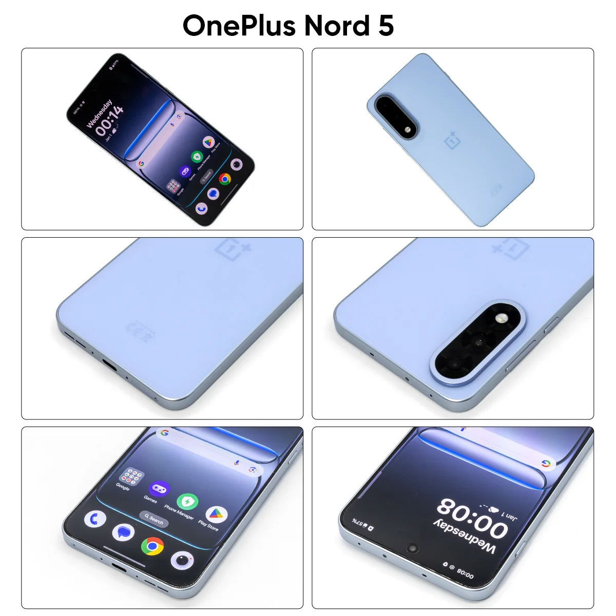 New OnePlus Nord 5 Smartphone 5G Snapdragon™ 8s Gen 3 6.83”AMOLED Display 144 Hz 5200mAh 80W SUPERVOOC 50MP Dual Cameras