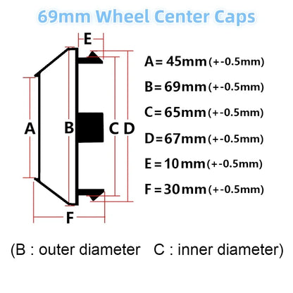 4pcs 60mm 64mm 65mm 68mm 69mm No Logo Emblem Car Wheel Center Caps Wheels Hub High Cap Rim Hubcaps Dust Cover Car Accessories