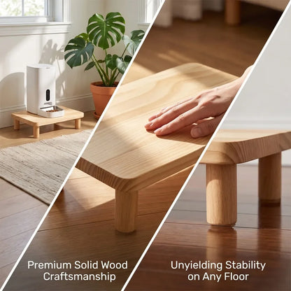 Cat Feeder with Raised, Non-slip, and Stable Base; Compatible with Automatic Feeders; Elevating Stand To Protect The Neck; Home Feeding Table with Non-slip Mat.