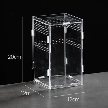 New Acrylic Reptile Habitat Anti-Escape Clear Spider Feeding Case Multiple Size Arboreal Small Pet Cage for Chameleon Clear