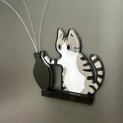 Cat Whisker Memorial Keepsake Acrylic Cute Wide Opening Cat Whisker Keepsake Vases for Refrigerators Washing Machines Bedroom