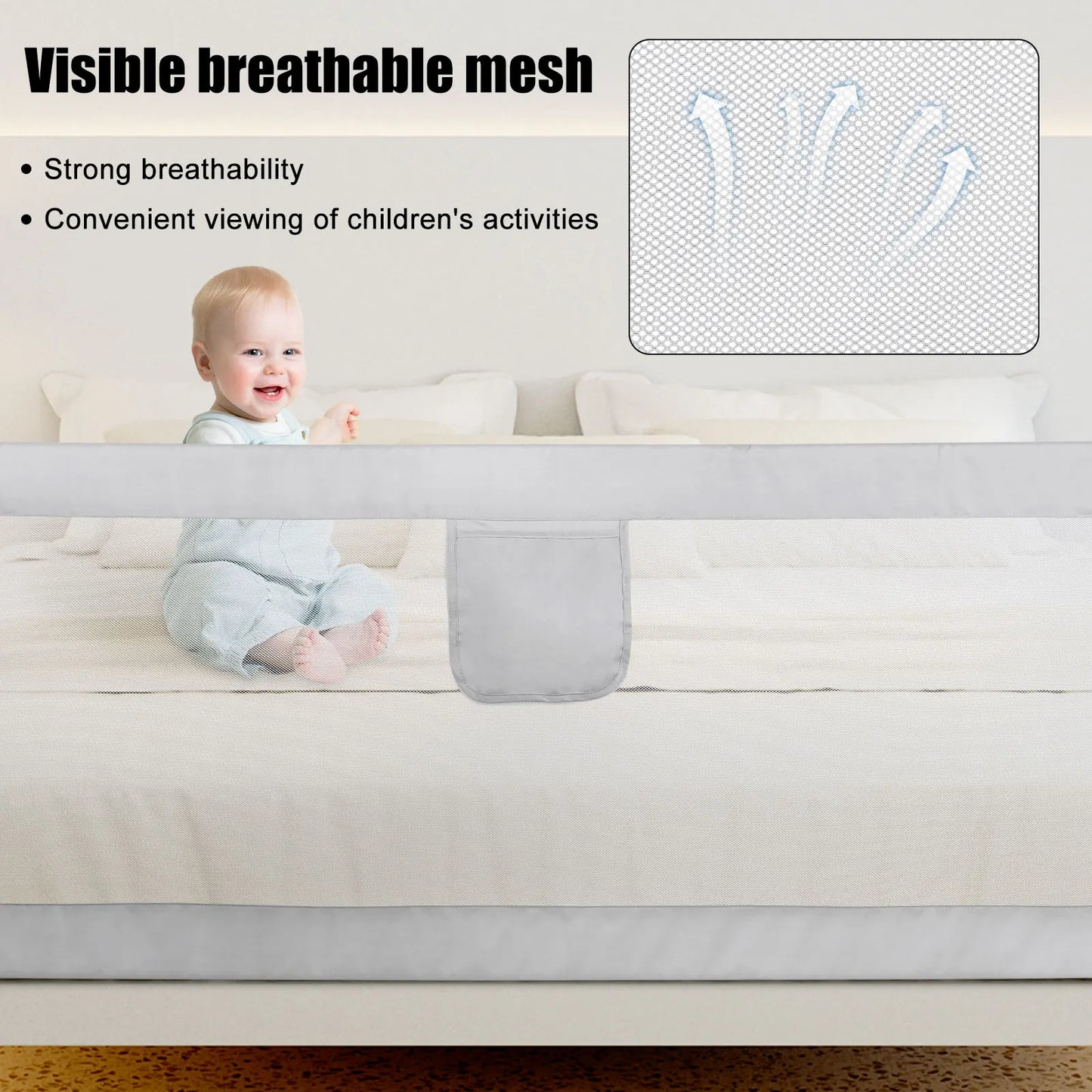 Child and baby drop bed barrier cm / 180 cm/cm Gray