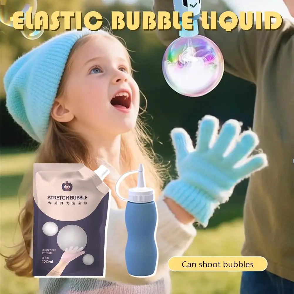 Smoke Bubble Stick Kit Rechargeable Mist Bubble Maker with Bubble Solution Gloves Charging Cable Smoky Bubble Liquid