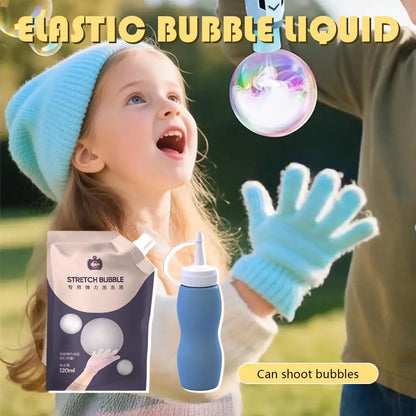 Smoke Bubble Stick Kit Rechargeable Mist Bubble Maker with Bubble Solution Gloves Charging Cable Smoky Bubble Liquid