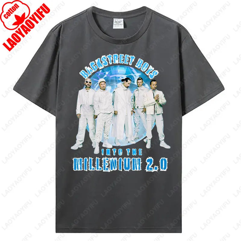 Backstreet Boys Millennium Tour Music Vintage Tshirt Men Women Hipster Popular Tops Summer Fashion Streetwear Unisex Tees Gift