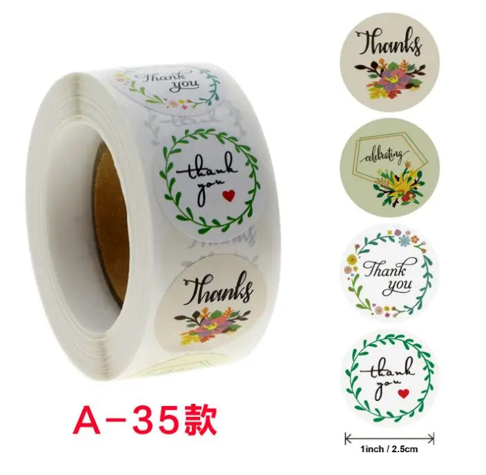 50 Pcs Red Blue Green Thank You Kraft Paper Bags Cute  Happy Birthday Gift Pouch Retro Party Favor Bag Candy Cookie Supplies