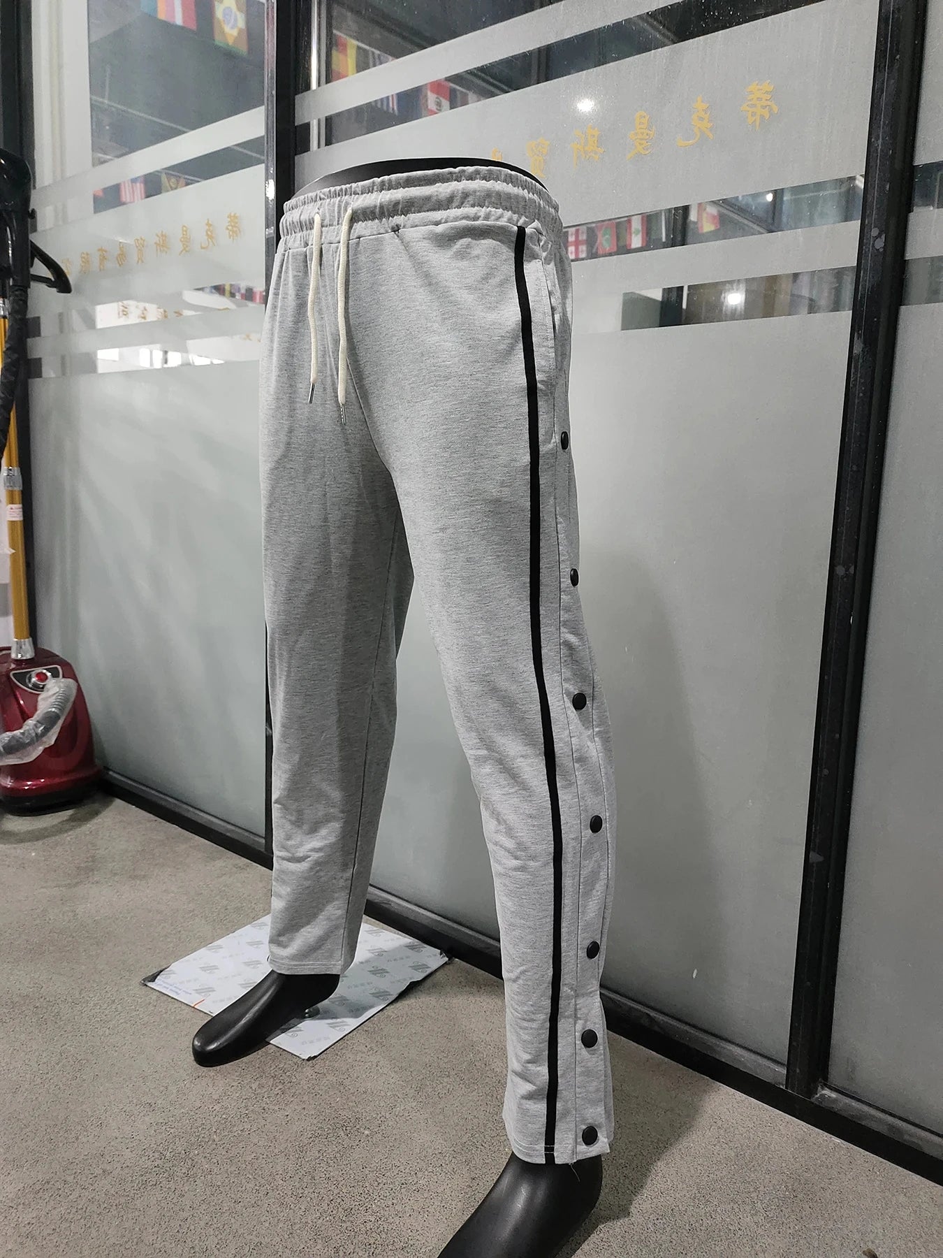 Autumn Men Sweatpants Fashion Sportswear Drawstring Straight Track Pants Casual Loose Trousers breasted Breathable quick drying
