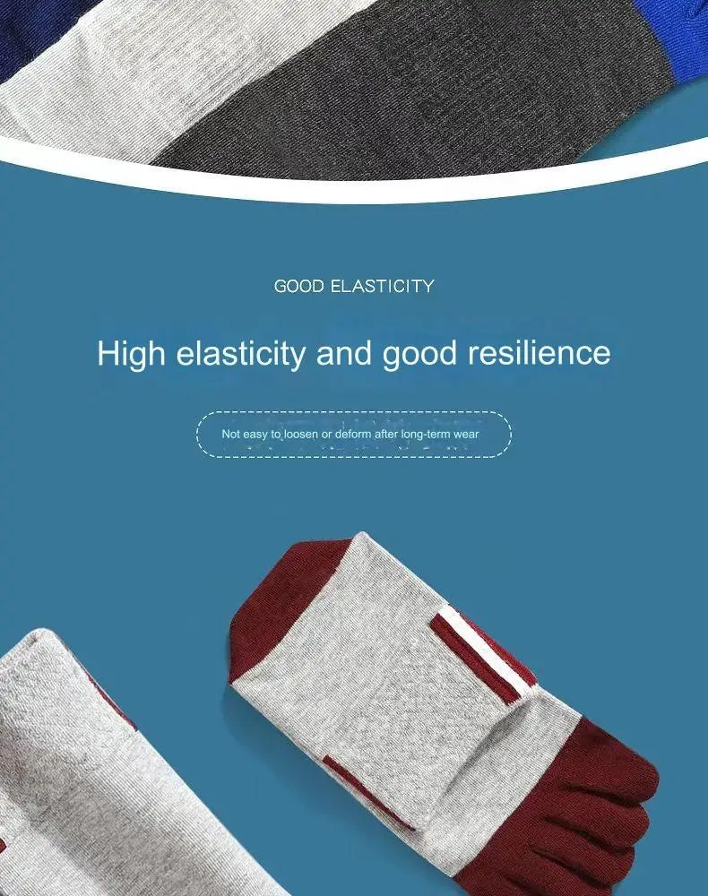 5 Pair Men's Casual Five-Toe Cotton Socks Breathable Five-Toe Sports Socks High Quality Split Toe Socks For Men