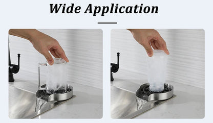 Kitchen Sink Glass Cup Wash Automatic Stainless Steel Pressure Spray  Washer Cup Tool Cleaning Faucet Bar Rinser Coffee Pitcher