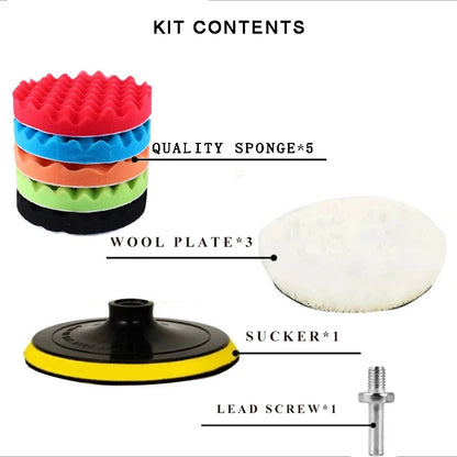 8Pcs Car Polishing Kit Polish Pad 3/7/5 Inch Car Polishing Disc Waxing Sponge Car Polisher Buffing For Car Polisher Accessories