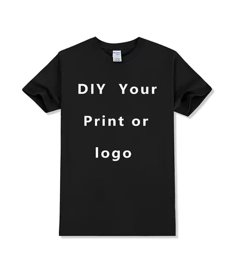 Custom Tshirt Front Back Print Professional Your Own Logo Text Photo Male Personalized Premium Gifts T-shirt EU Size 100% Cotton