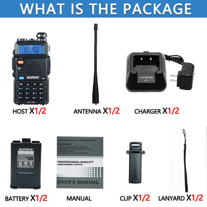1/2PCS Baofeng UV 5R 5W 8W Walkie Talkie Portable Ham CB Radio Dual Band VHF UHF FM Transceiver Two Way Radio UV82 S9 K5 Plus
