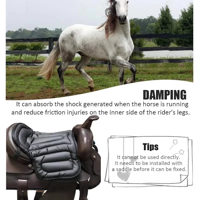 Horse Riding Saddle Pad artificial leather Shock Soft Equestrian Seat Pad Western Long Saddle Cushion Motorcycle Seat Cushion