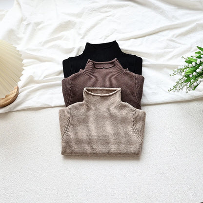 MILANCEL Spring Autumn New Kids Infant Sweaters Turtleneck Boys Pullover Boys Knitwear Girls Base Sweater